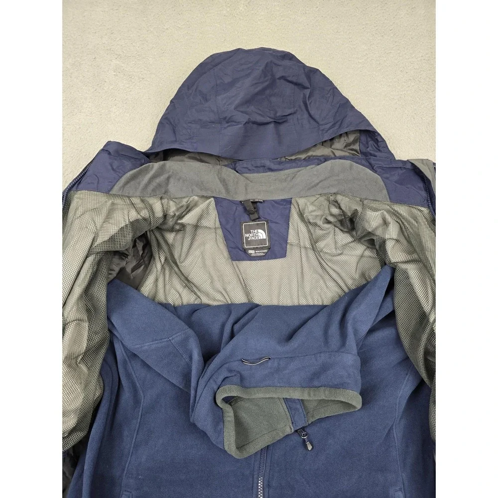 The North Face‎ Jacket Mens 2XL Blue 3-in-1 Hooded Removable Fleece Lined